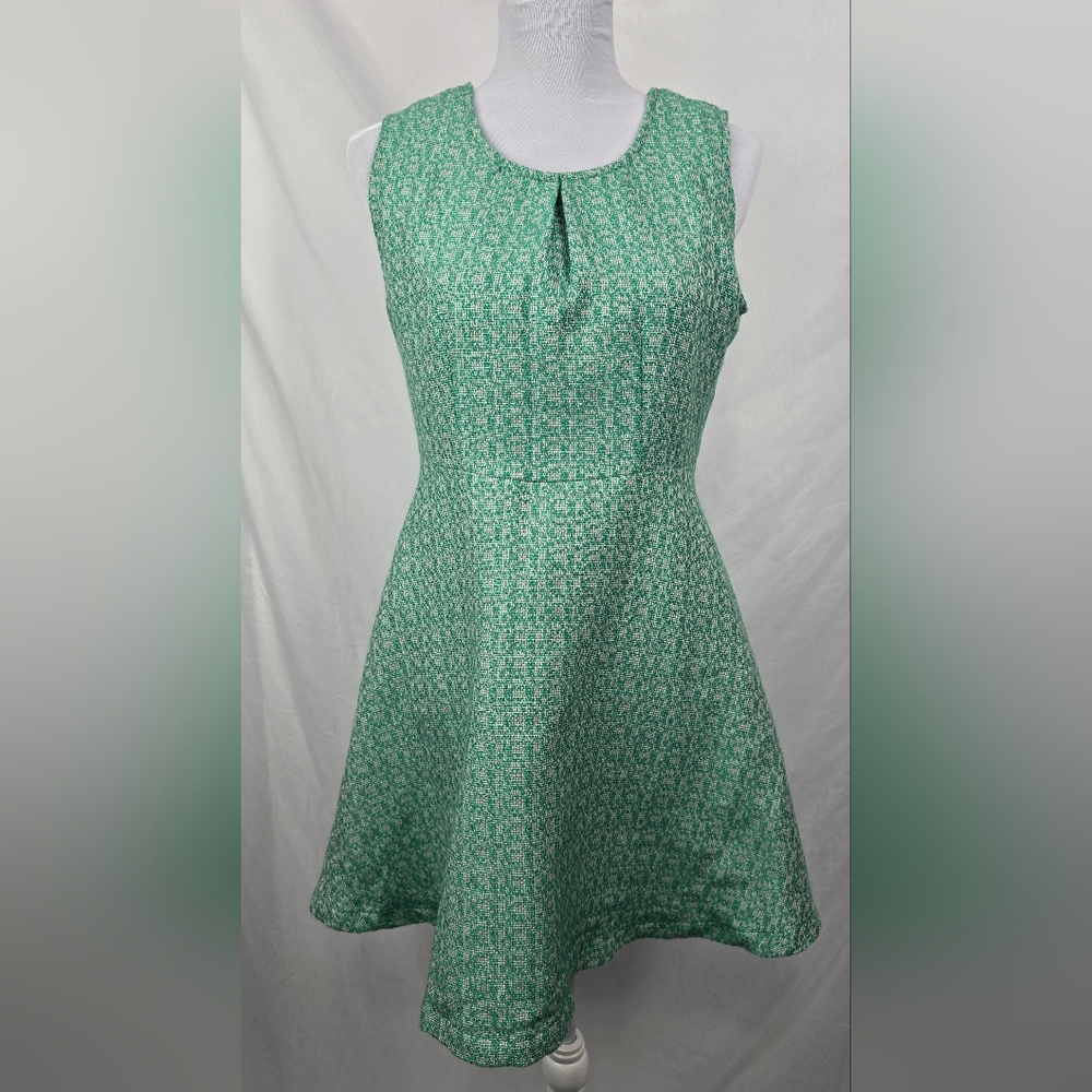 Alythea Boutique Tweed Flared Sleeveless Party Dress sz Small New